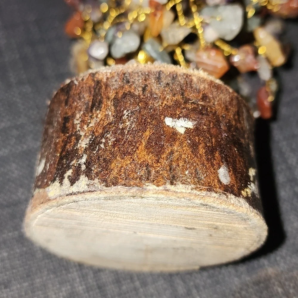 CHAKRA CRYSTAL NATURAL GEMSTONE BONSAI MONEY TREE HOME DECOR Wood Base - Picture 6 of 6